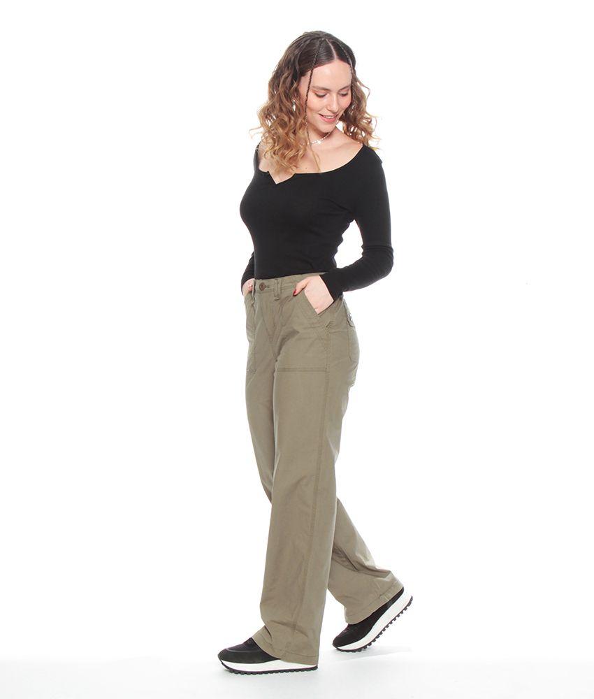 Pantalon Cargo Recto Tiro Alto Pretina 1 Boton-8