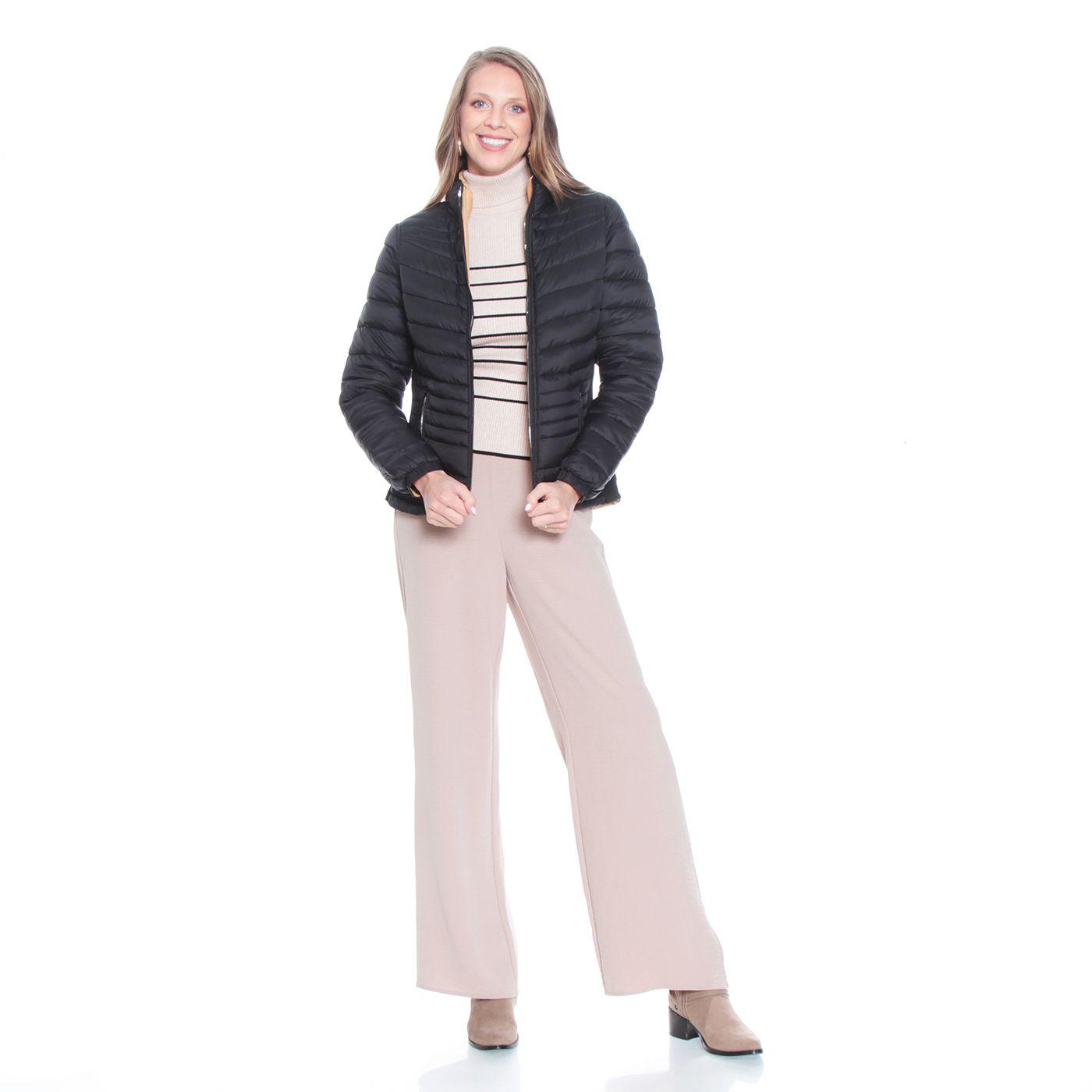 Parka Manga Larga Solida Reversible-4