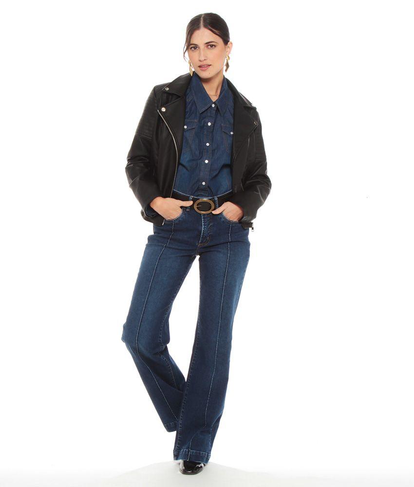 Chaqueta Manga Larga De Cuero Ecologico Con Cierre-5