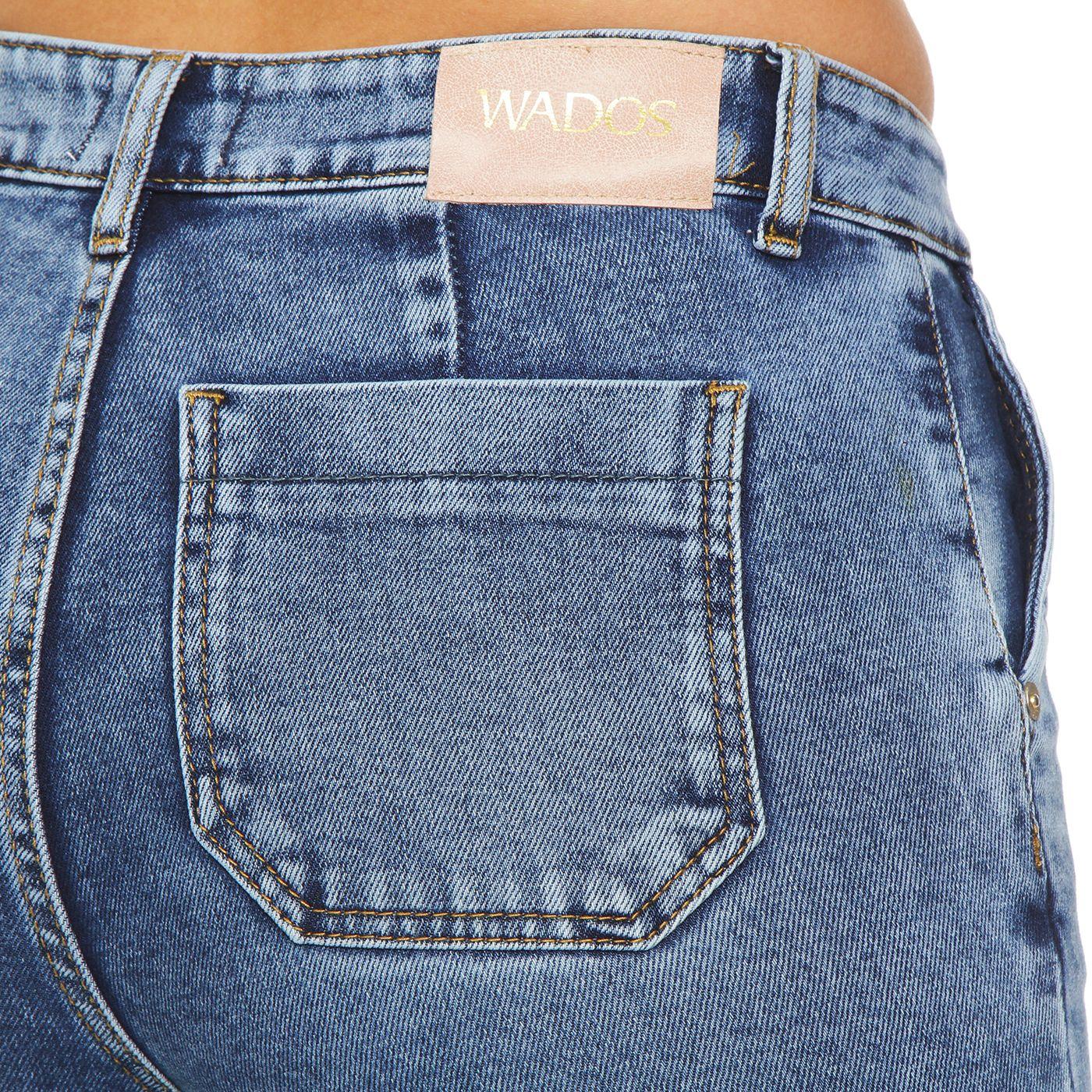 Jeans Flare Alforza Tiro  Alto Pretina Basica 1 Boton-8