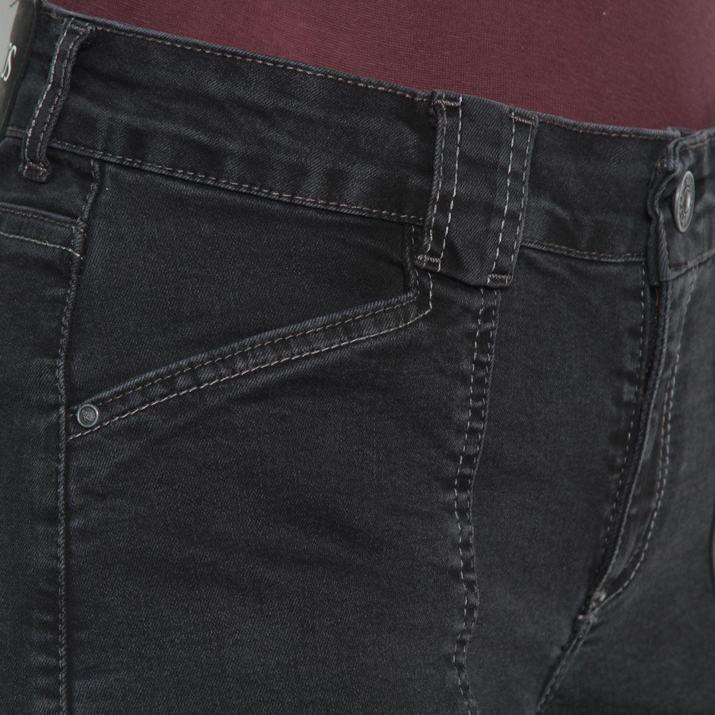 Jeans Wide Cargo Tiro Medio Pretina Basica   Un Boton-3