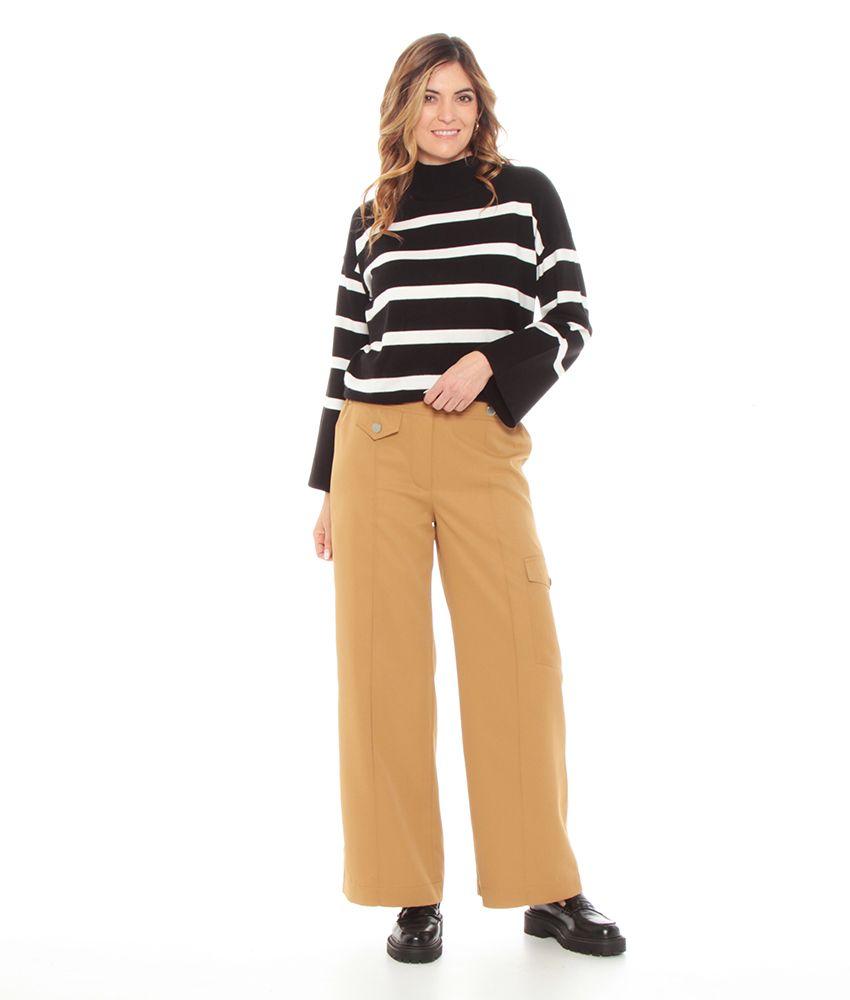 Pantalon  Con Bolsillo Cargo Solido-4