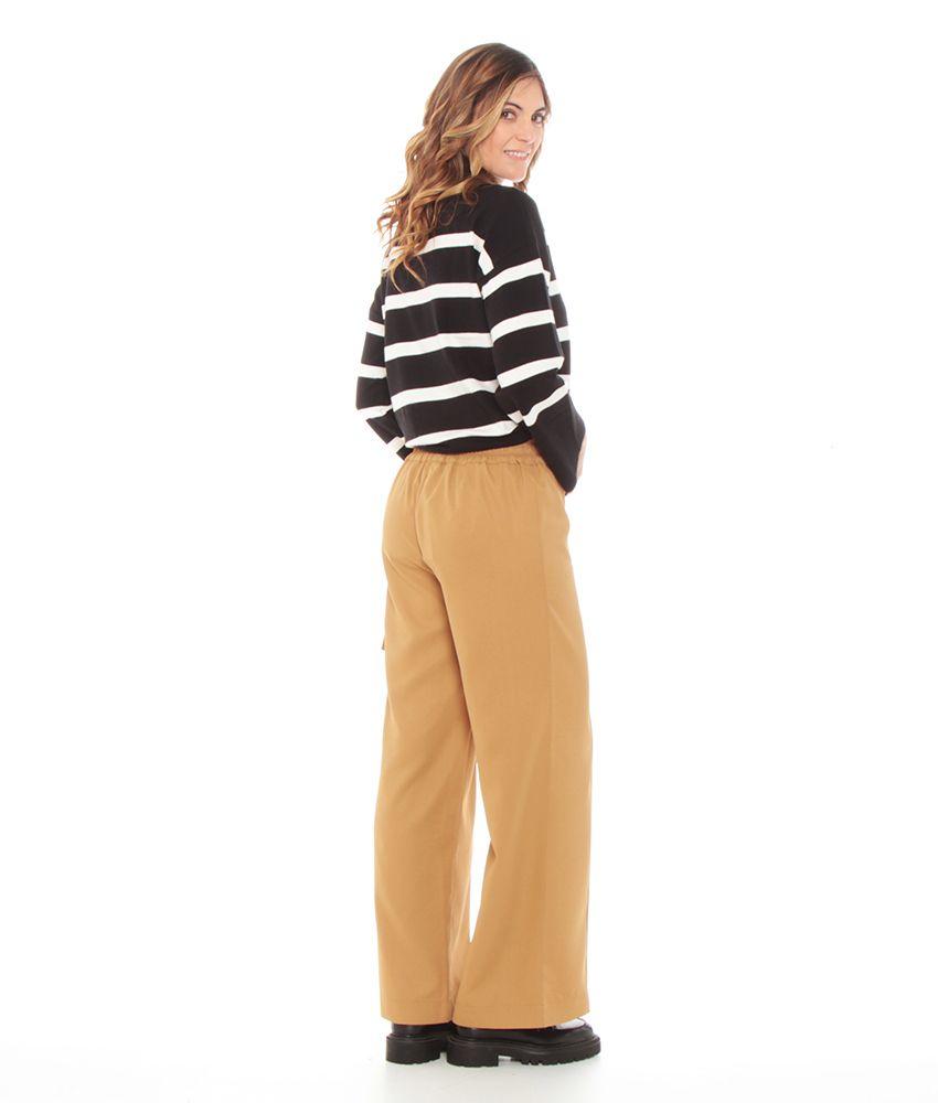 Pantalon  Con Bolsillo Cargo Solido-5