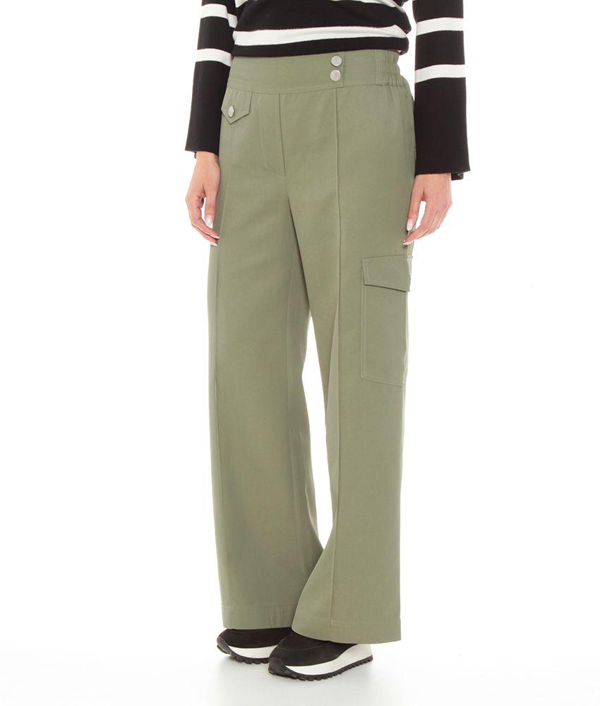 Pantalon  Con Bolsillo Cargo Solido-0