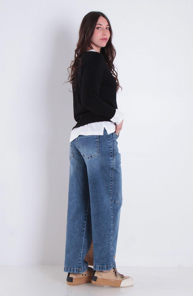 Jeans Balloon Tiro Alto Pretina Un Boton-9