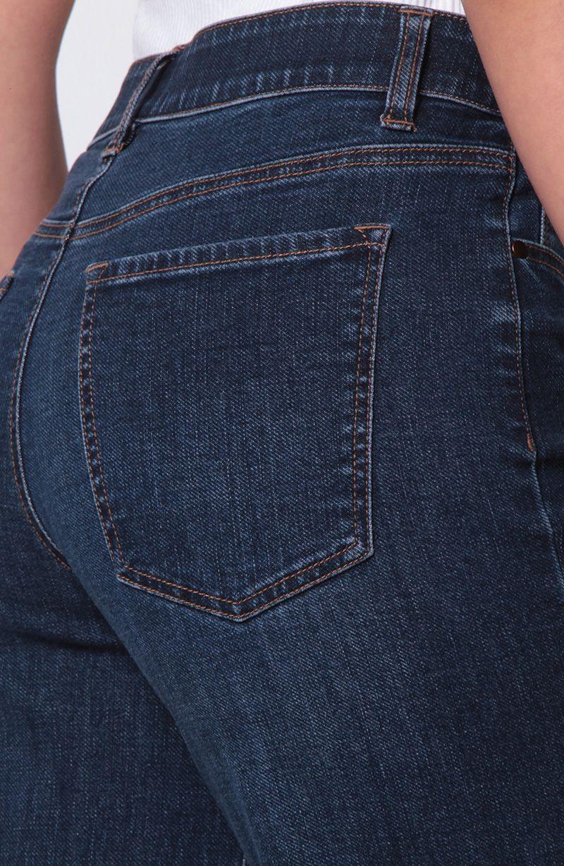 Jeans Recto Roll Up Tiro Alto Pretina Basica  1 Boton-1