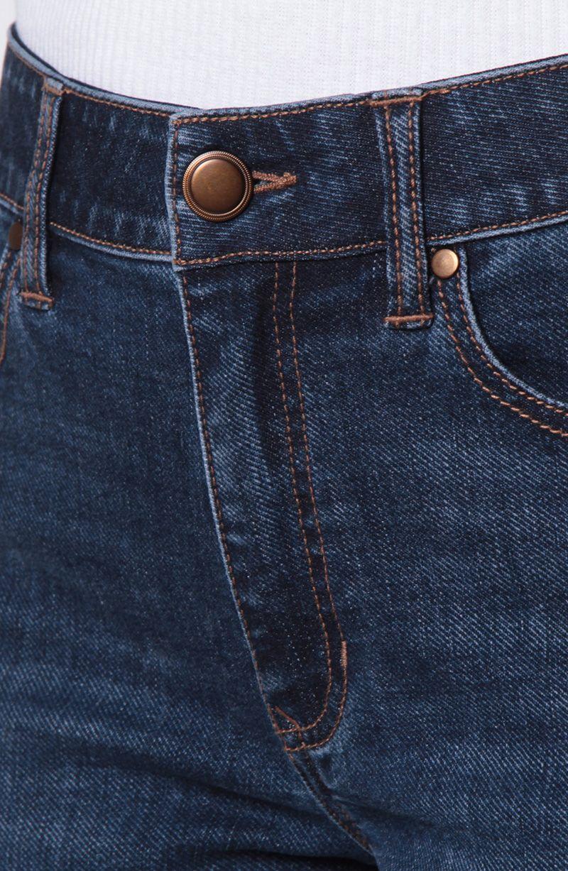 Jeans Recto Roll Up Tiro Alto Pretina Basica  1 Boton-2