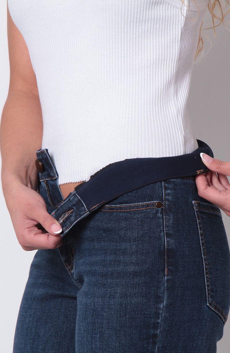 Jeans Recto Roll Up Tiro Alto Pretina Basica  1 Boton-9