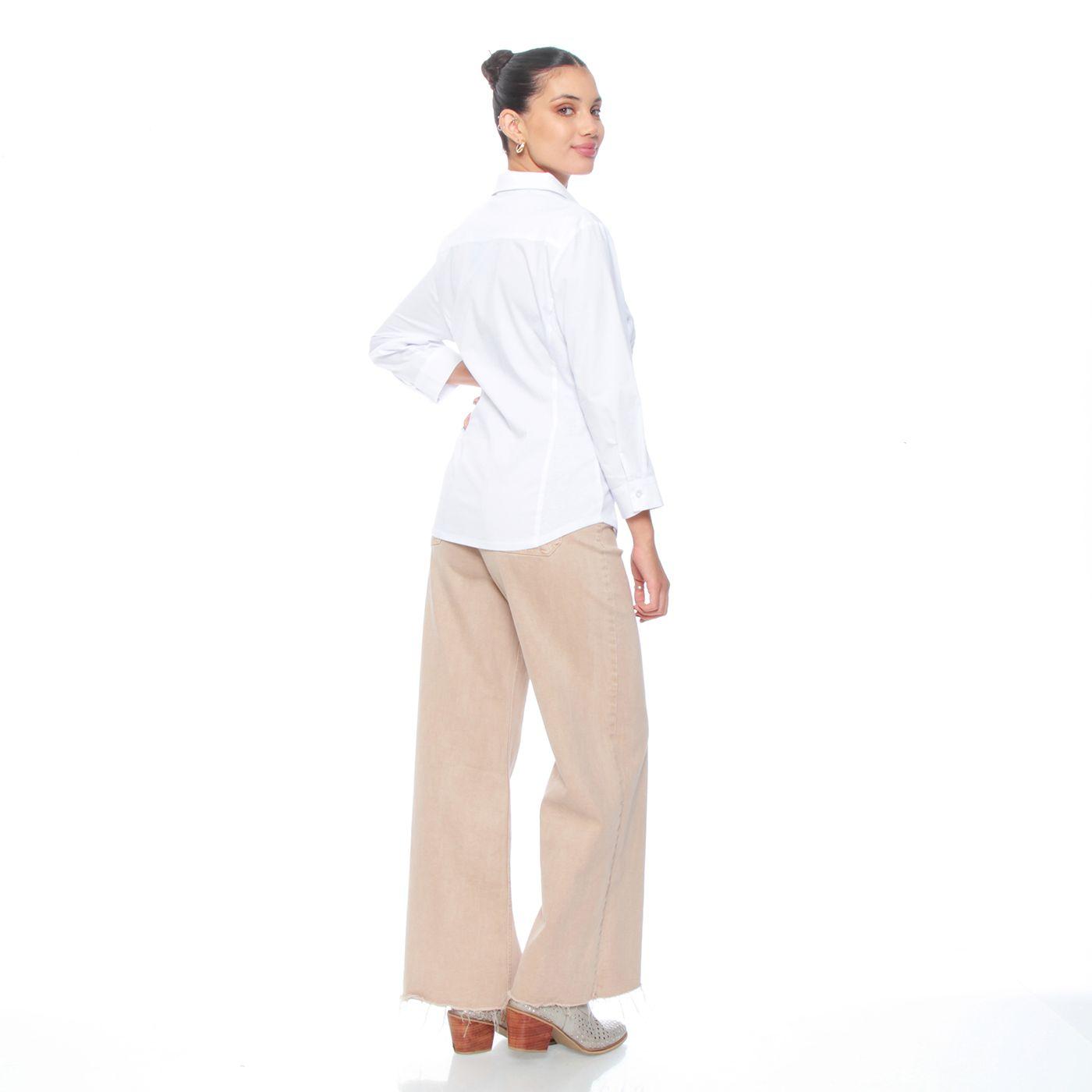 Blusa Manga 3/4 Abotonada En Delantero Con Rib En Costado Y Mariposa-6