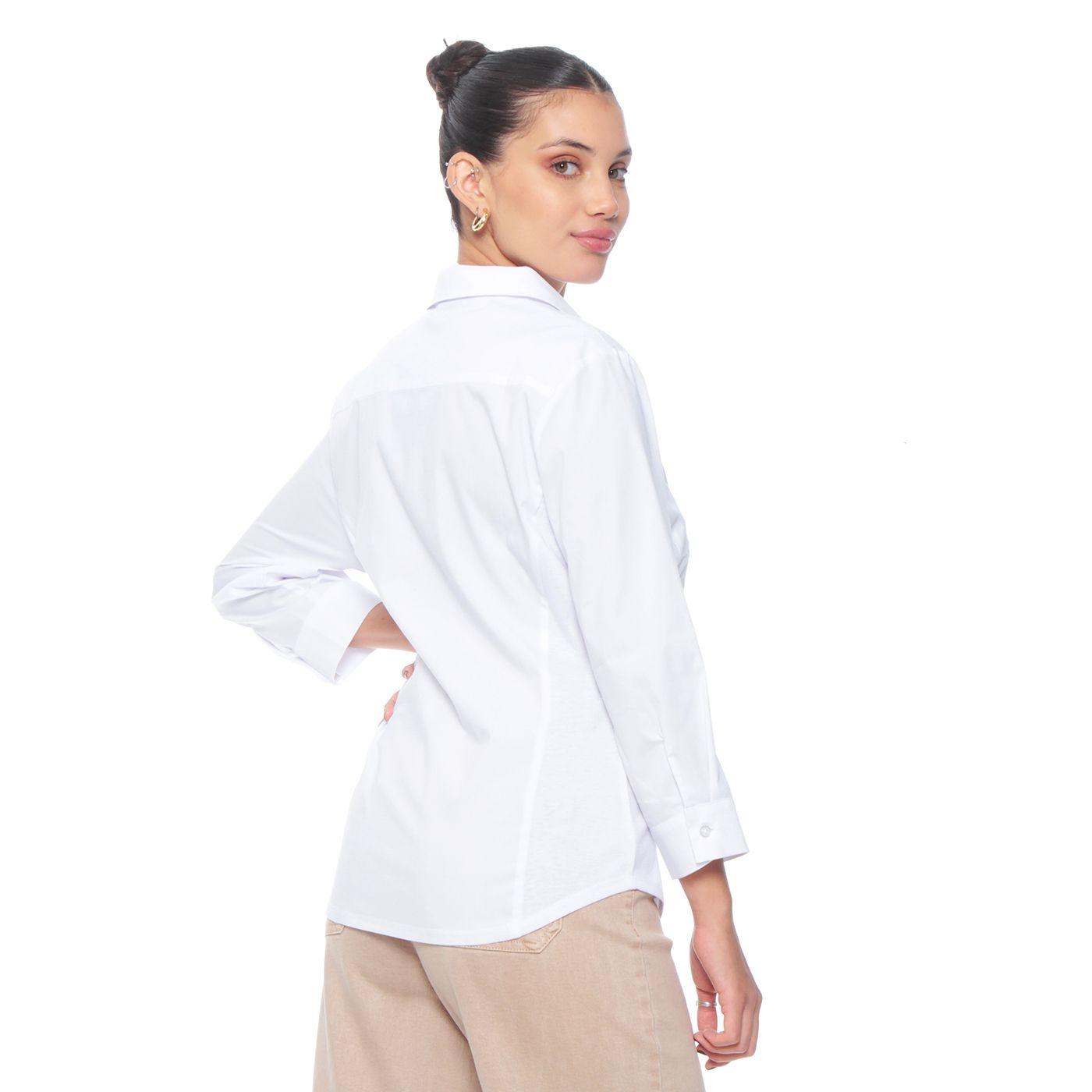 Blusa Manga 3/4 Abotonada En Delantero Con Rib En Costado Y Mariposa-7