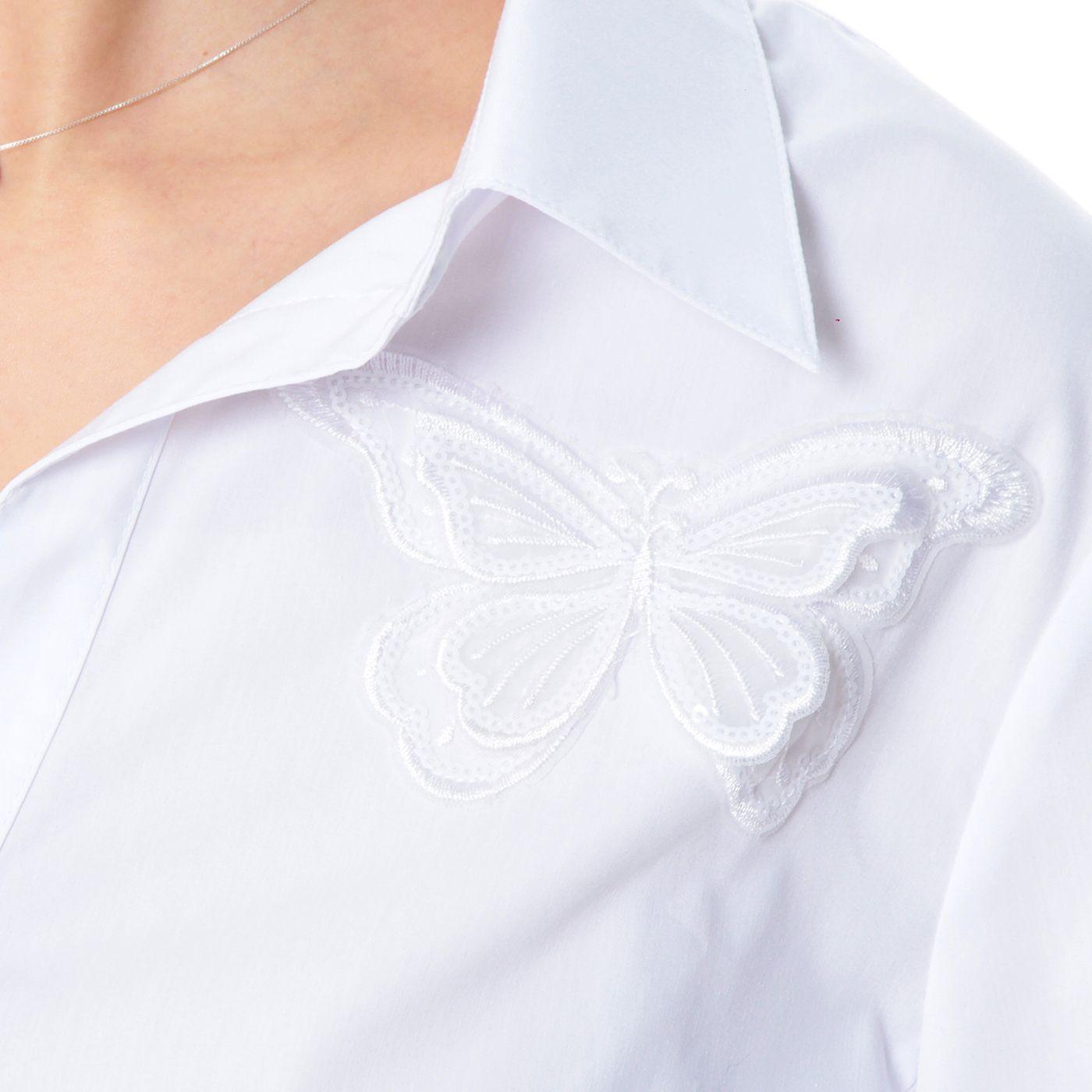 Blusa Manga 3/4 Abotonada En Delantero Con Rib En Costado Y Mariposa-1