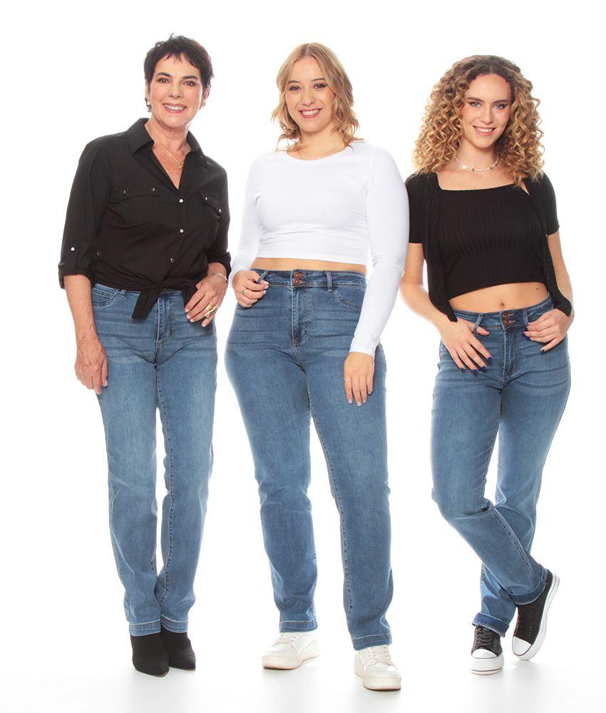 Jeans Recto Tiro Alto Push Up Pretina Media Dos Botones-6