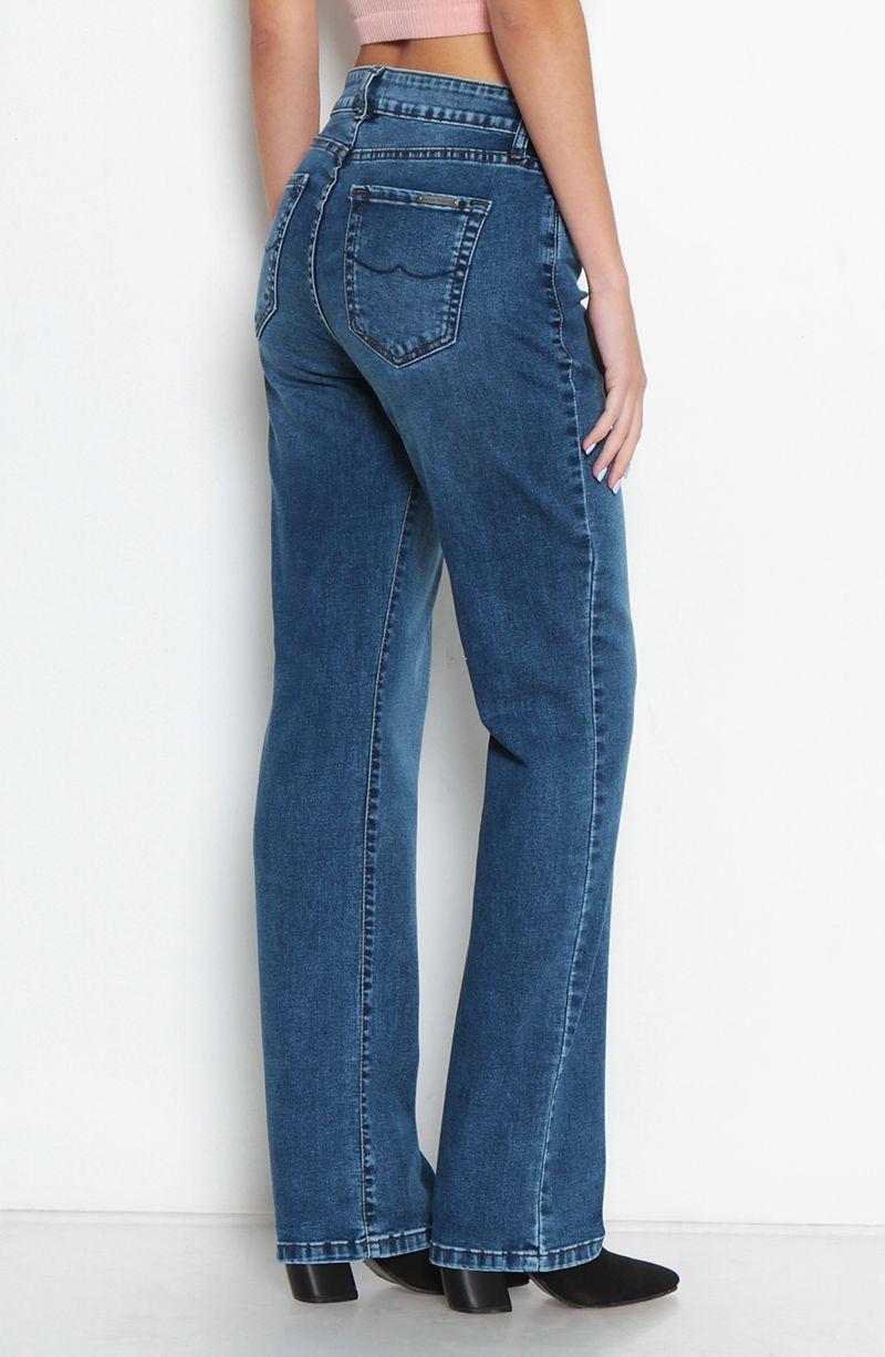 Jeans Basico Recto Tiro Alto Pretina  Un Boton-5