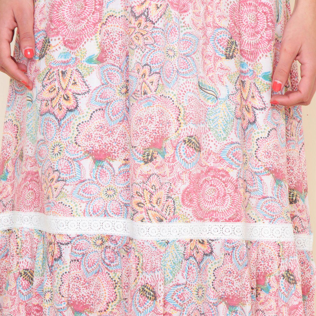 Vestido  Sin Manga Estampado Escote V-4