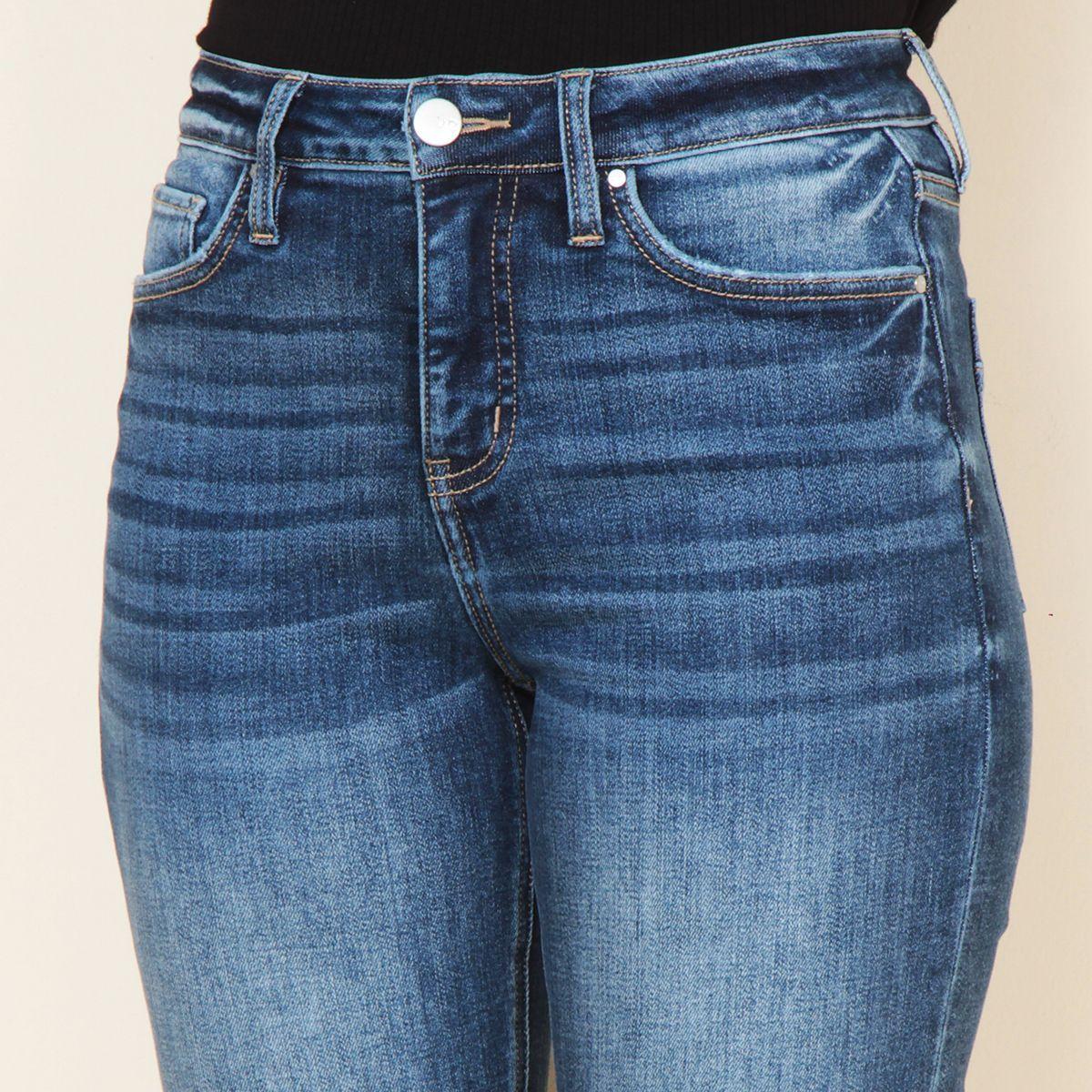 Jeans Tiro Alto Pretina Basica 1 Boton Recto-2