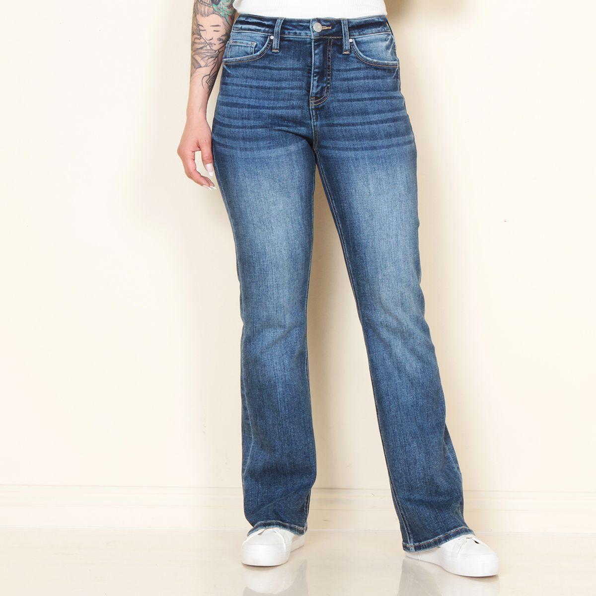 Jeans Tiro Alto Pretina Basica 1 Boton Recto-7