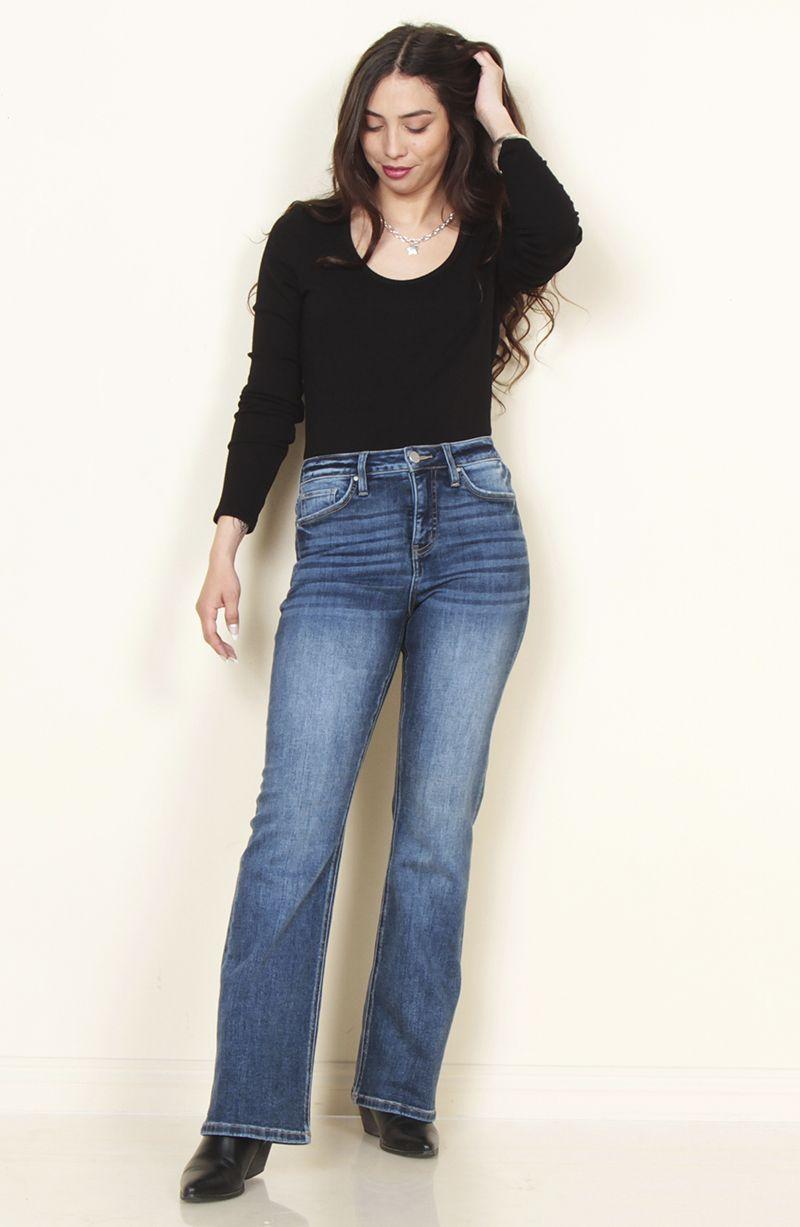 Jeans Tiro Alto Pretina Basica 1 Boton Recto-2