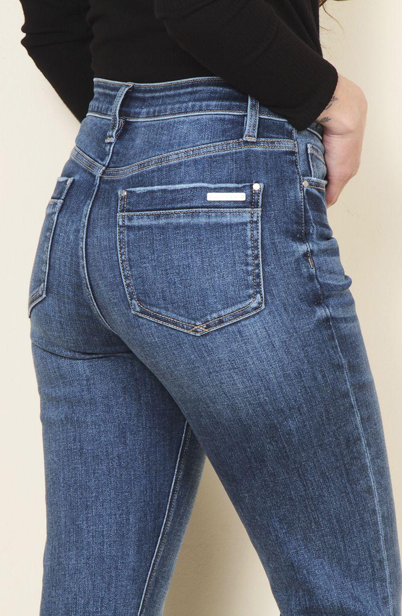 Jeans Tiro Alto Pretina Basica 1 Boton Recto-3