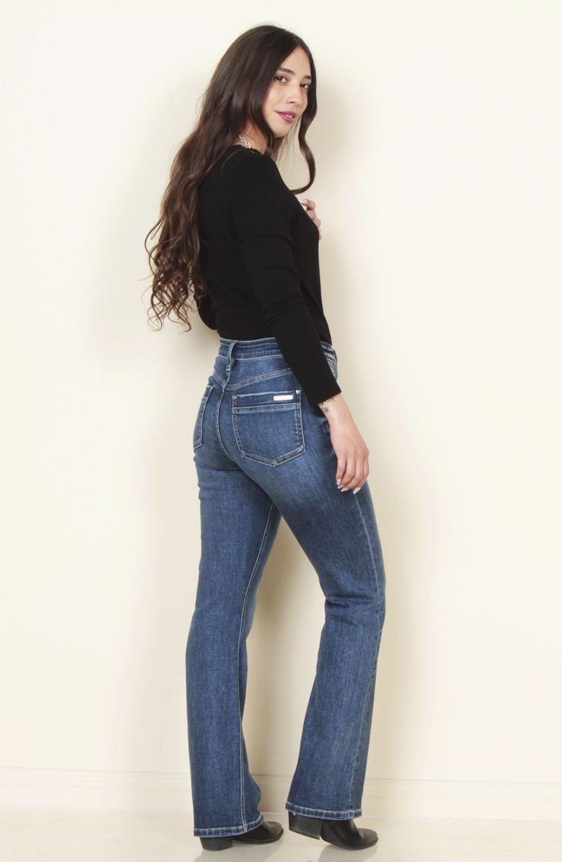 Jeans Tiro Alto Pretina Basica 1 Boton Recto-4