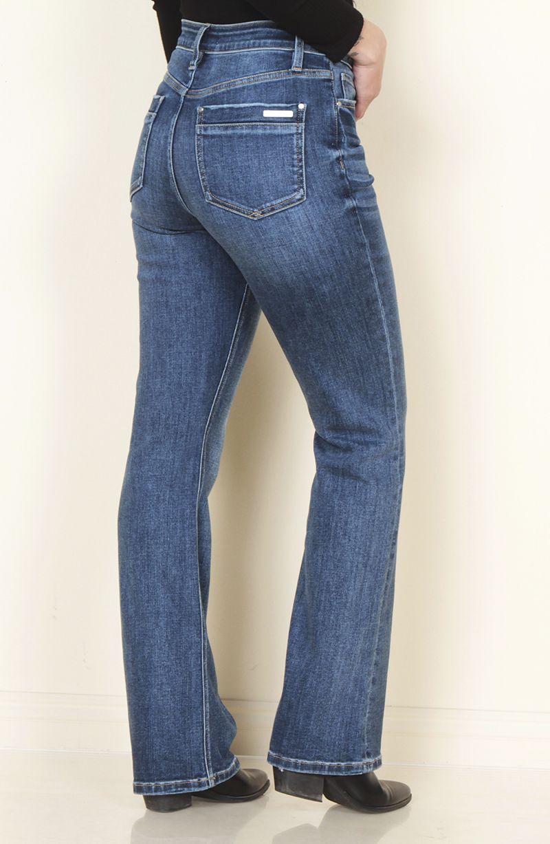 Jeans Tiro Alto Pretina Basica 1 Boton Recto-5