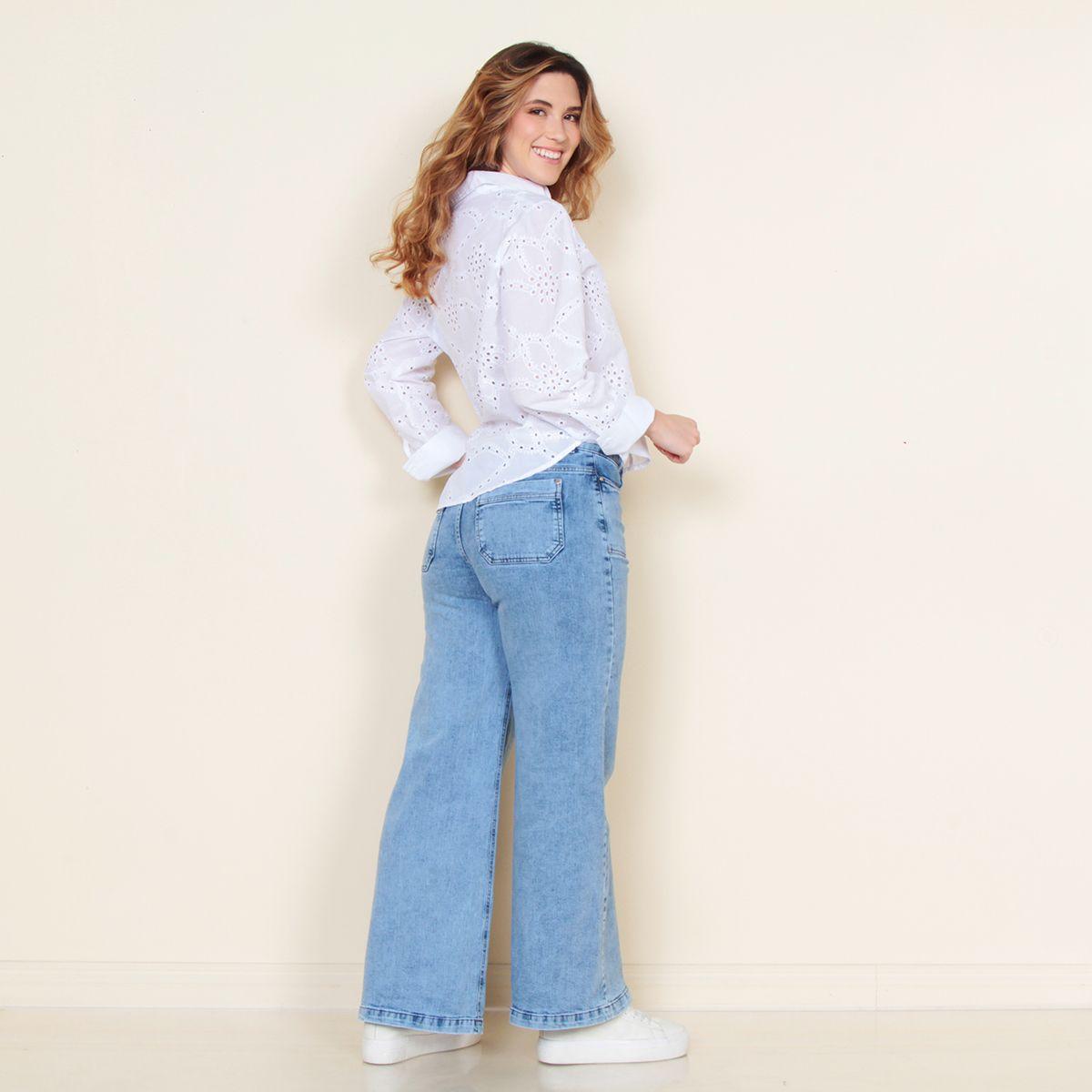 Blusa Abotonada Manga Larga Schiffli-8