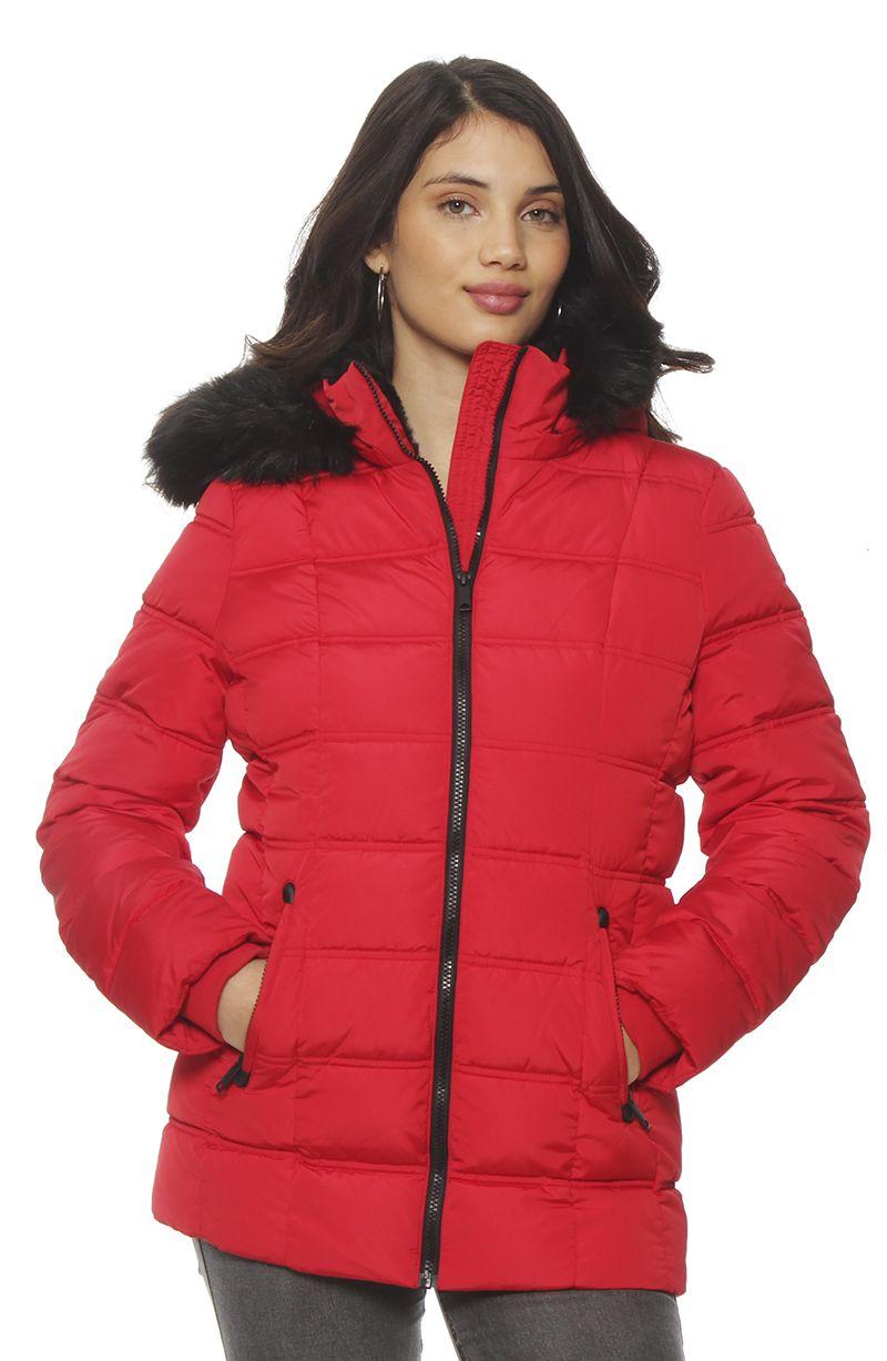 Parka Manga Larga Con Aplicacion En Capucha Cierre En Delantero-0