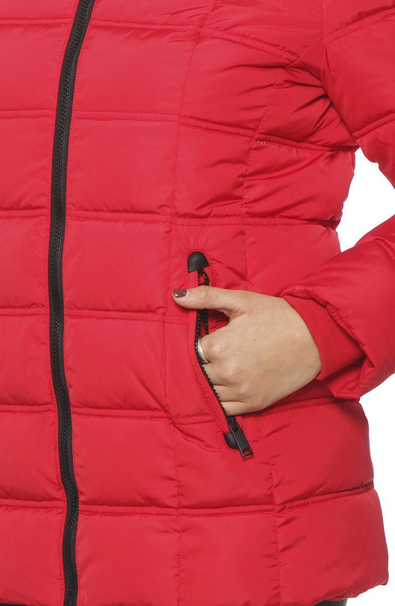 Parka Manga Larga Con Aplicacion En Capucha Cierre En Delantero-1