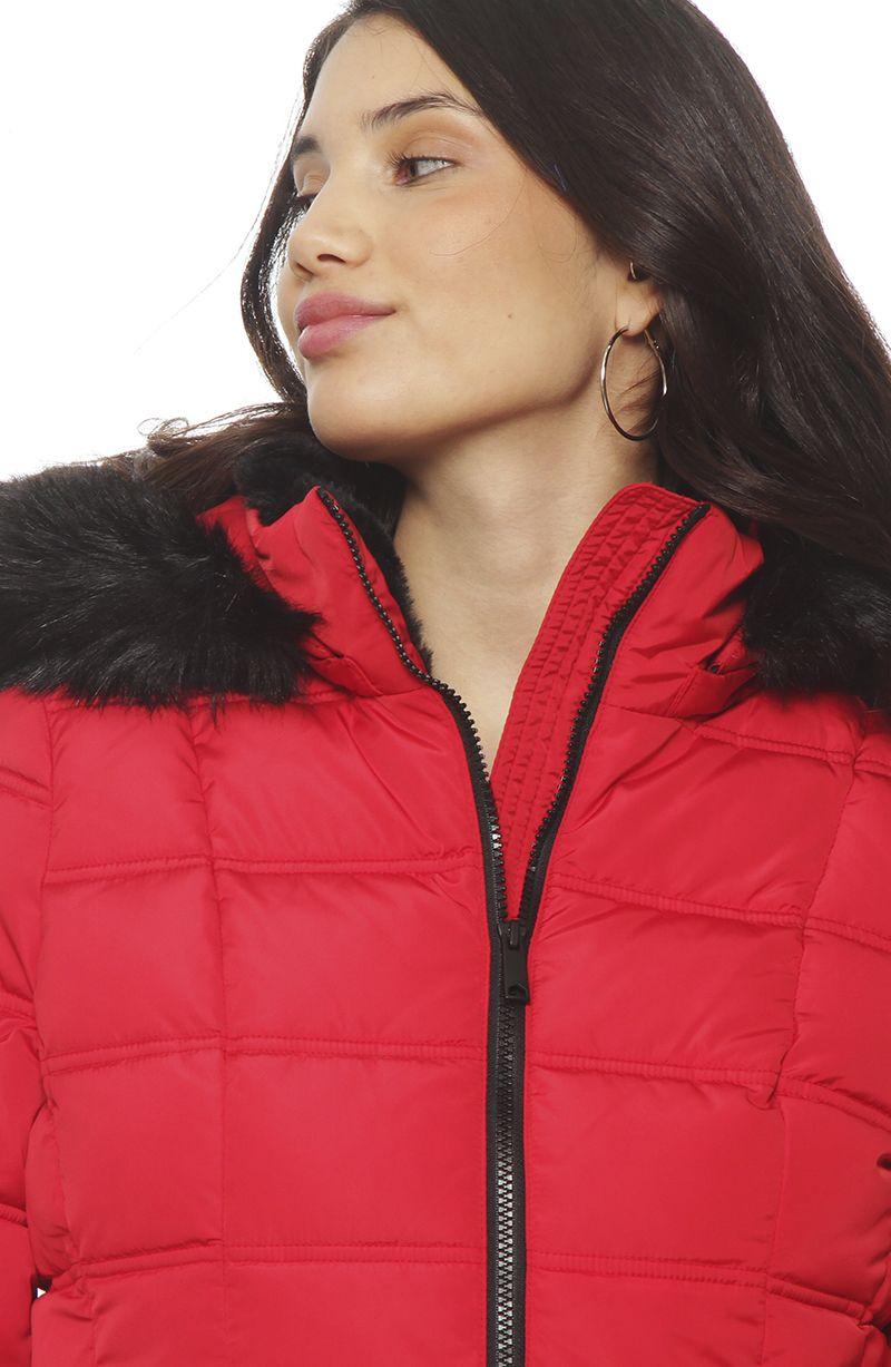 Parka Manga Larga Con Aplicacion En Capucha Cierre En Delantero-2