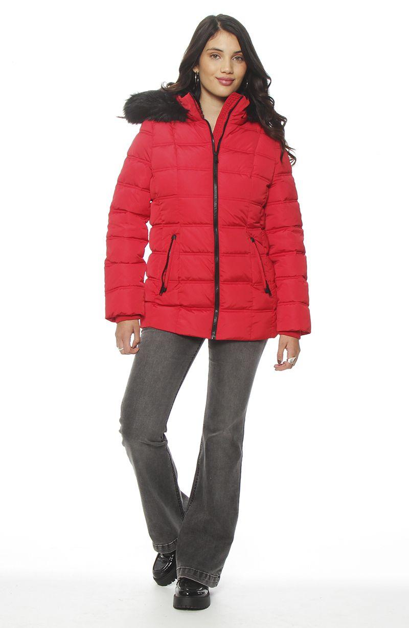 Parka Manga Larga Con Aplicacion En Capucha Cierre En Delantero-3