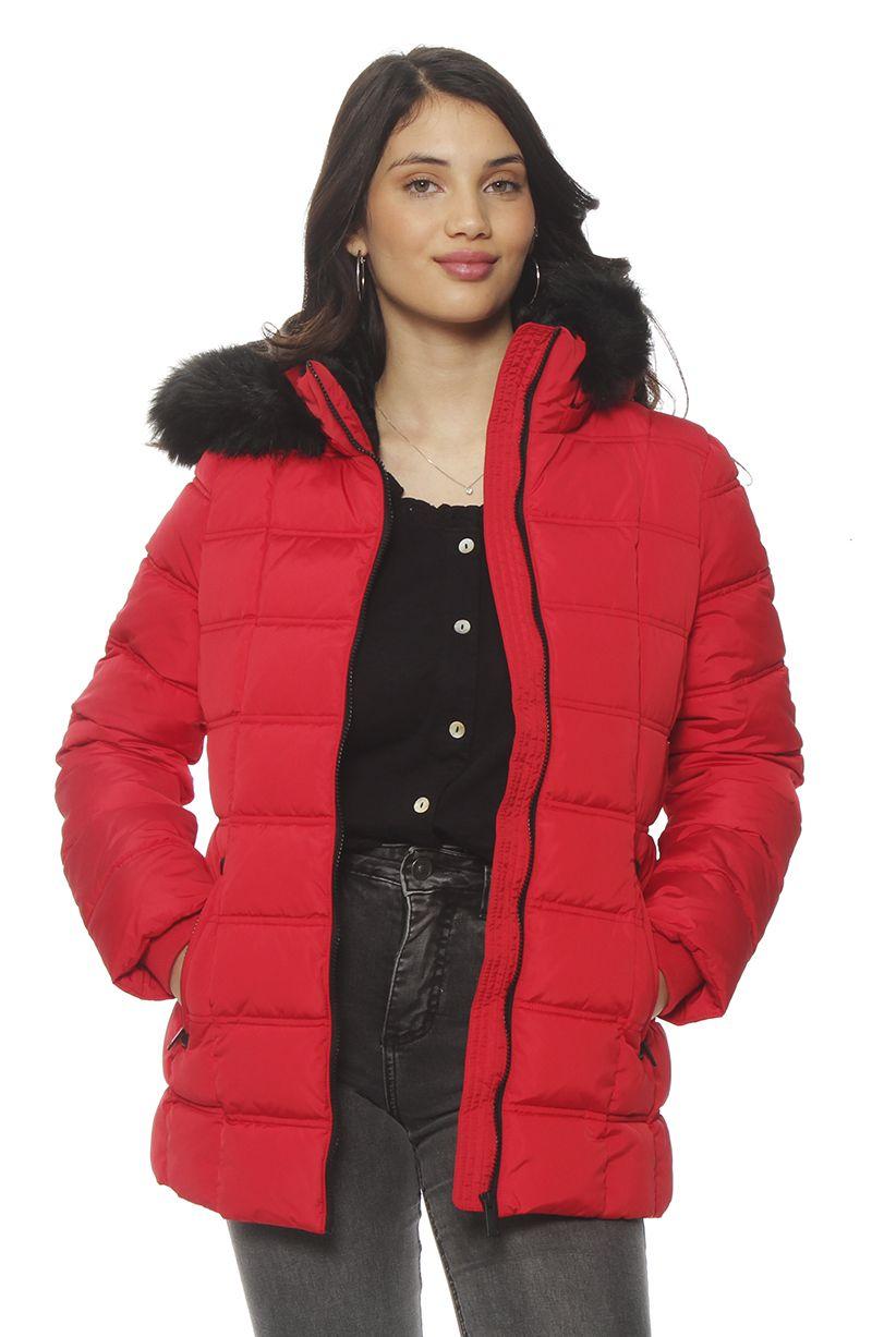 Parka Manga Larga Con Aplicacion En Capucha Cierre En Delantero-4