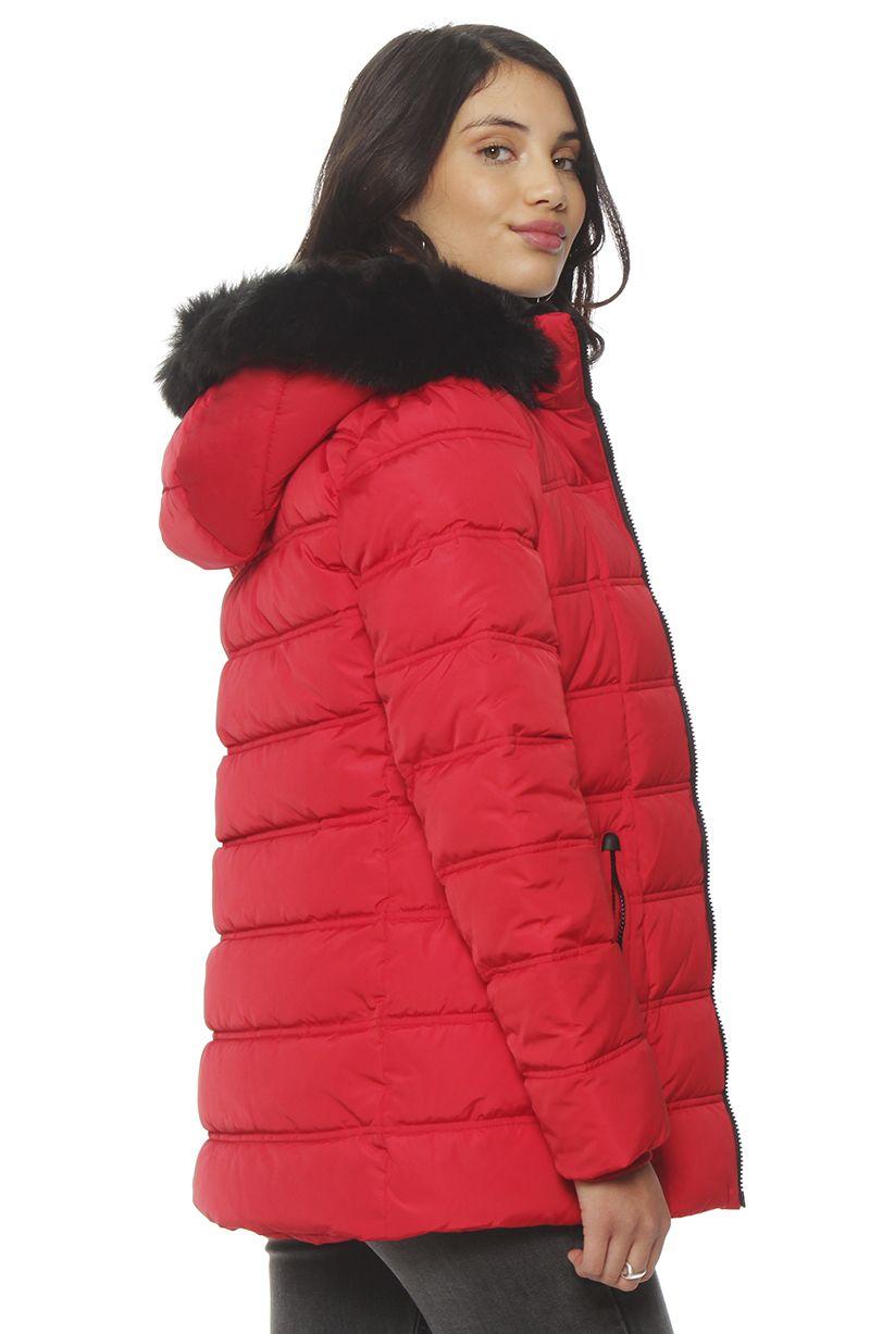 Parka Manga Larga Con Aplicacion En Capucha Cierre En Delantero-7