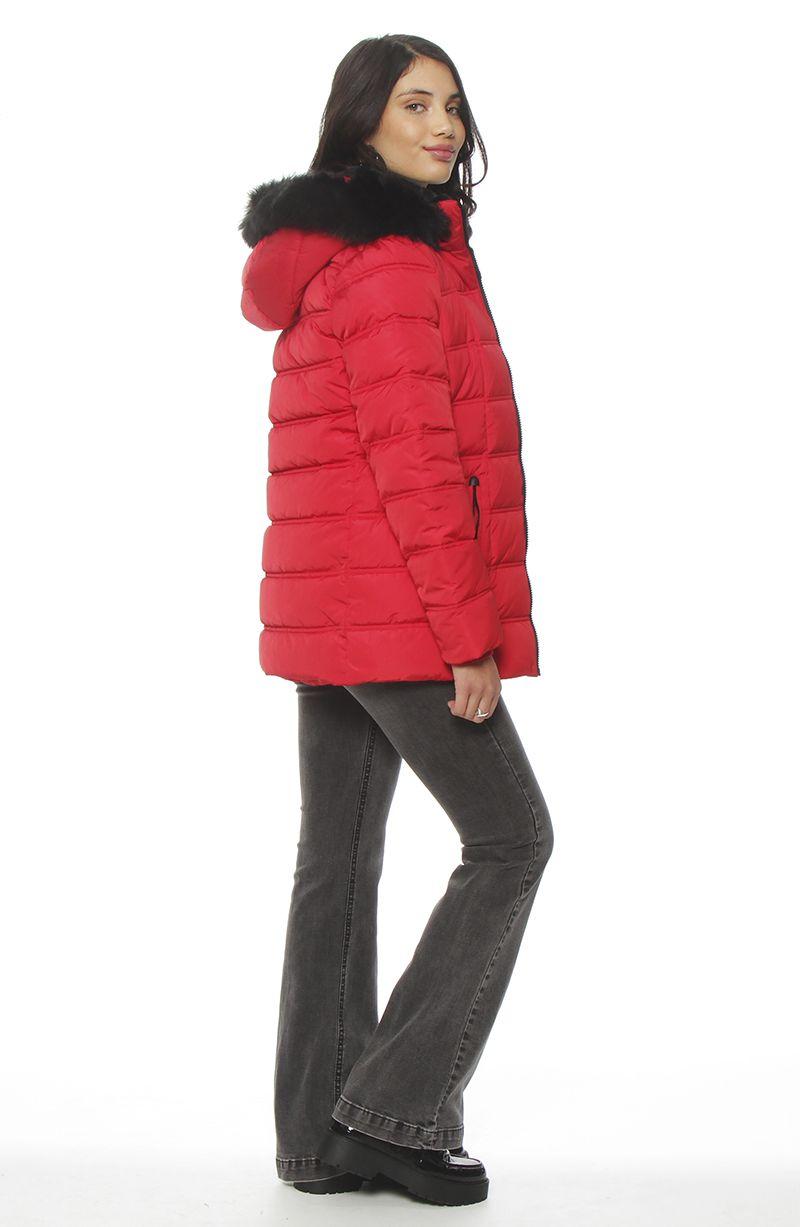 Parka Manga Larga Con Aplicacion En Capucha Cierre En Delantero-9