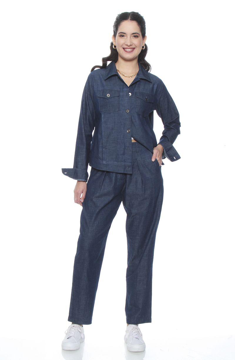 Chaqueta Manga Larga Lyocell Con Bolsillo En Delantero-3