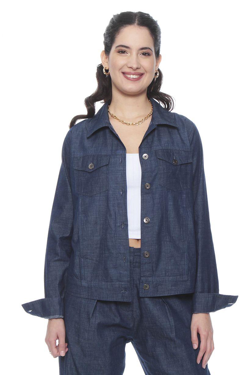 Chaqueta Manga Larga Lyocell Con Bolsillo En Delantero-4