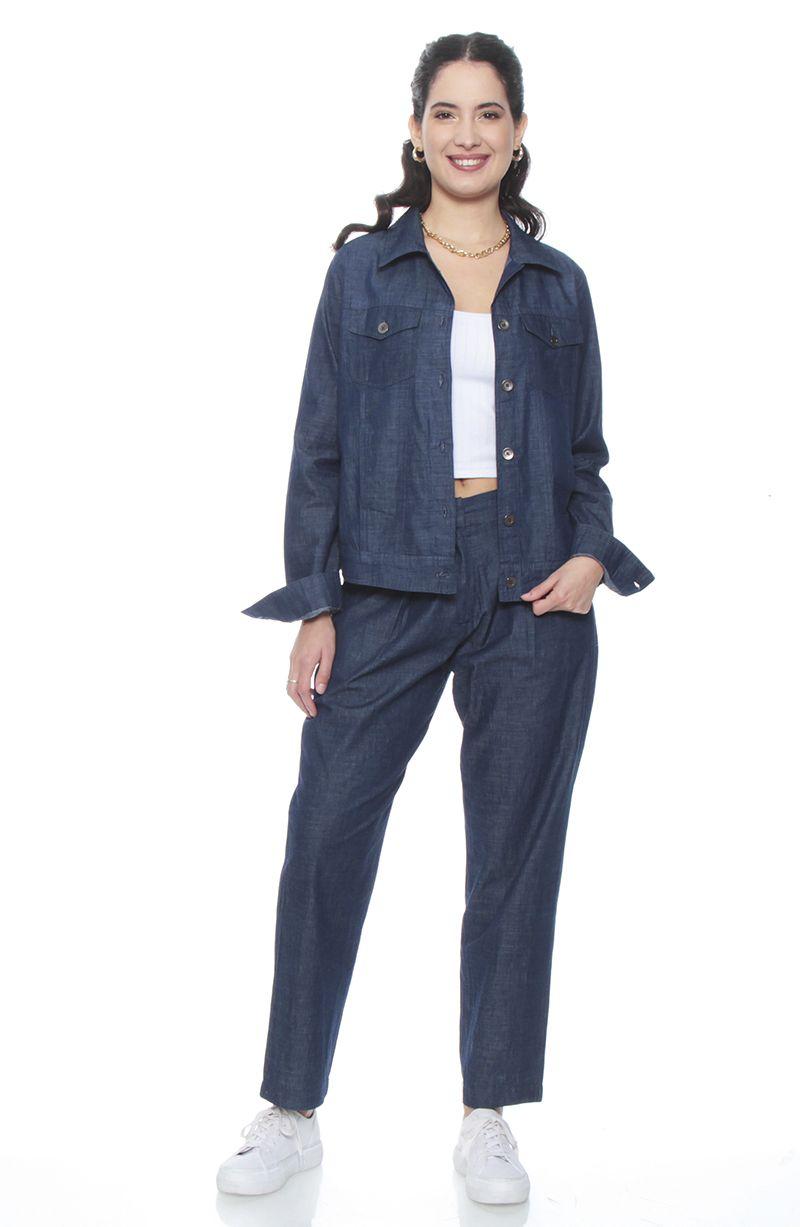 Chaqueta Manga Larga Lyocell Con Bolsillo En Delantero-6