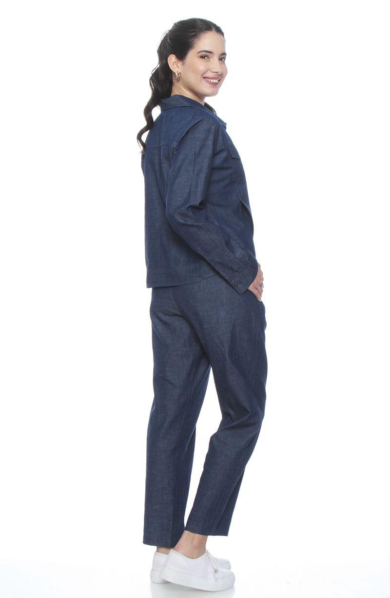 Chaqueta Manga Larga Lyocell Con Bolsillo En Delantero-7