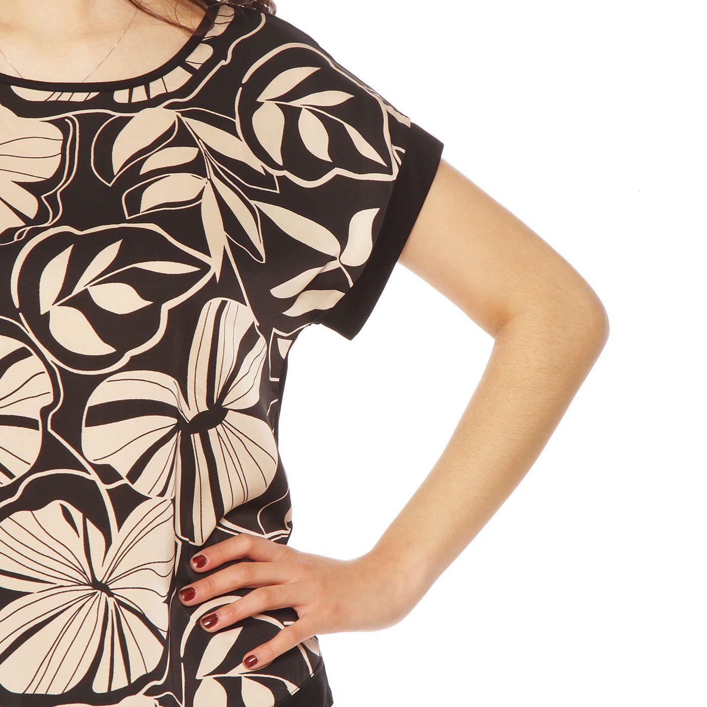 Blusa Manga Corta Estampado Escote Redondo-2
