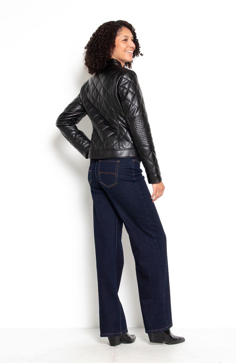 Chaqueta Manga Larga Ecocuero Diamond Con Bolsillos-1