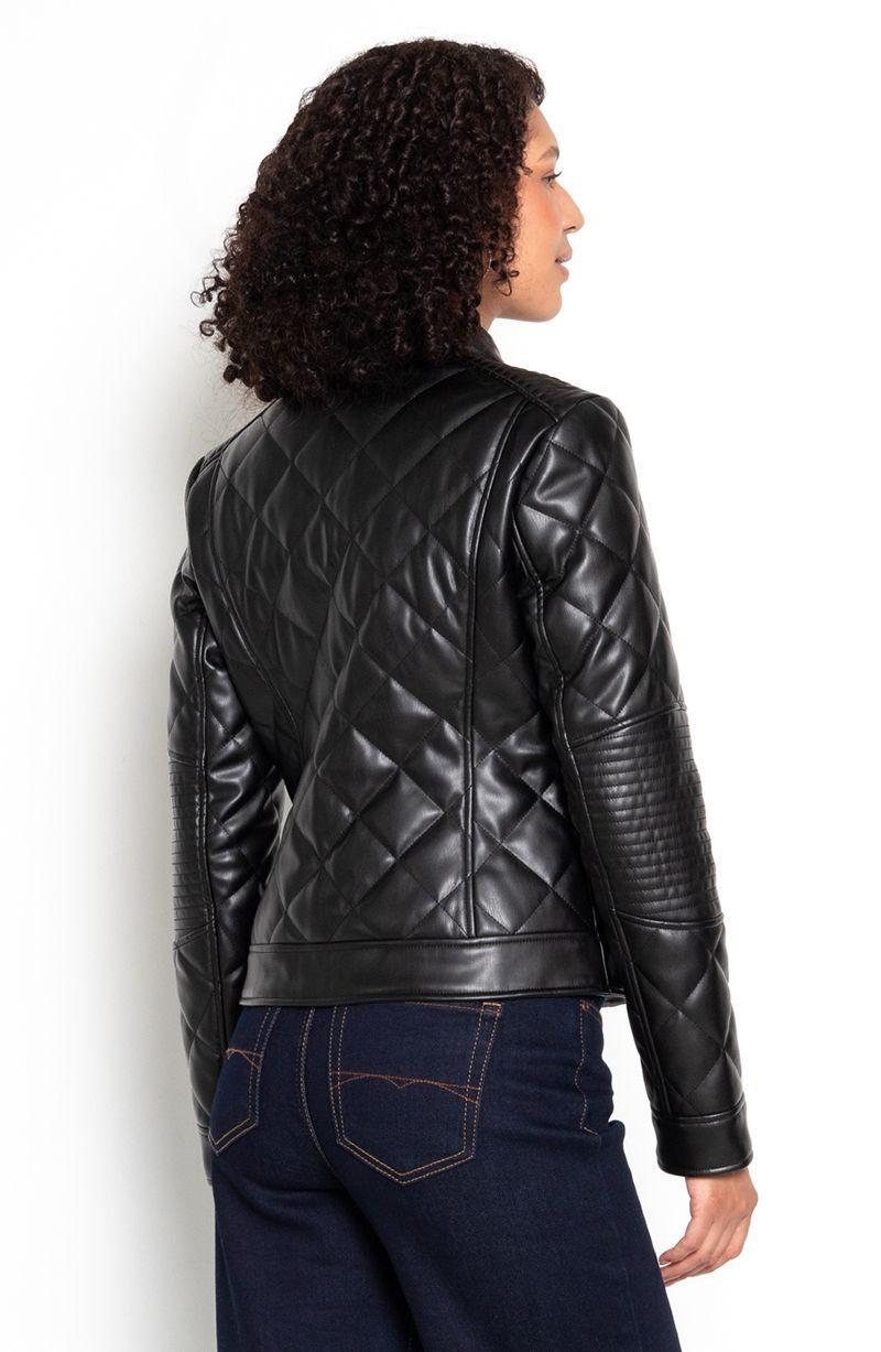 Chaqueta Manga Larga Ecocuero Diamond Con Bolsillos-5