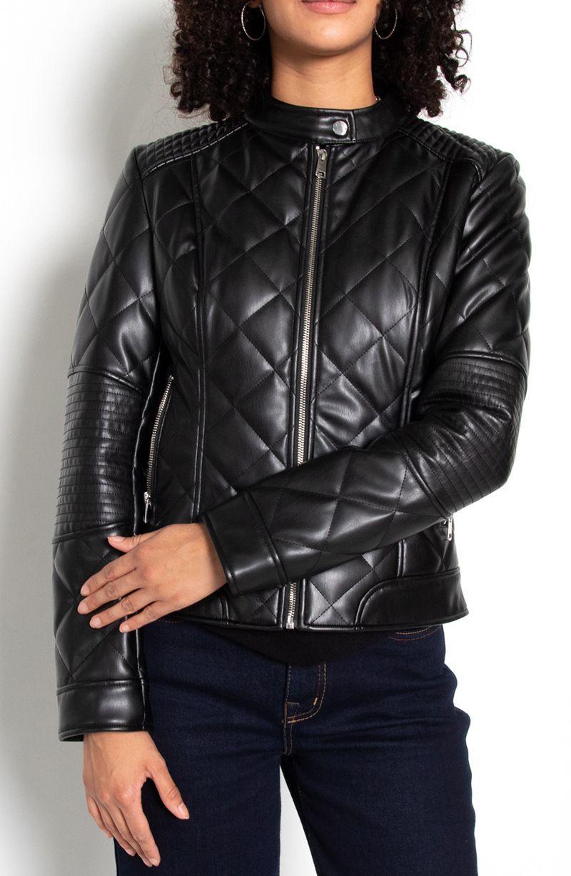 Chaqueta Manga Larga Ecocuero Diamond Con Bolsillos-8