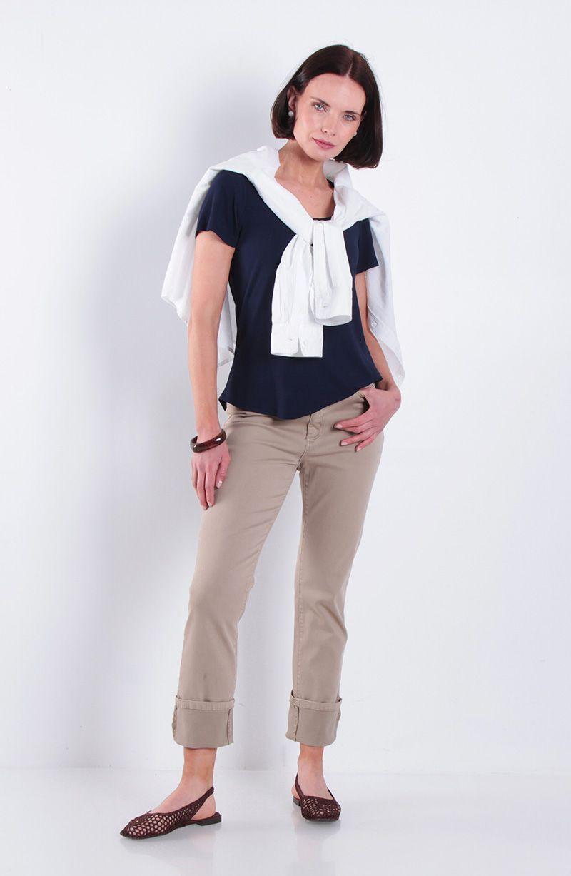 Pantalon Recto Roll Up Tiro Alto Pretina Basica 1 Boton-4