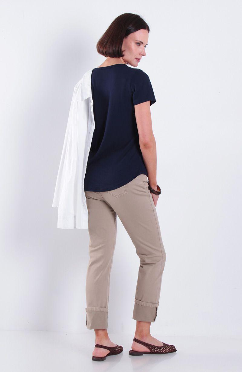 Pantalon Recto Roll Up Tiro Alto Pretina Basica 1 Boton-7