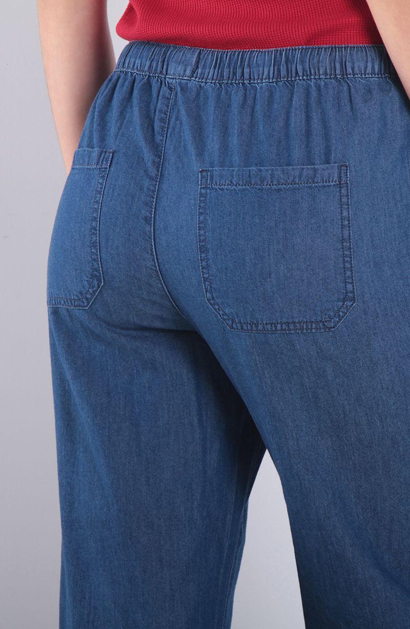 Pantalon Crop Tiro Alto Pretina Elasticada-2