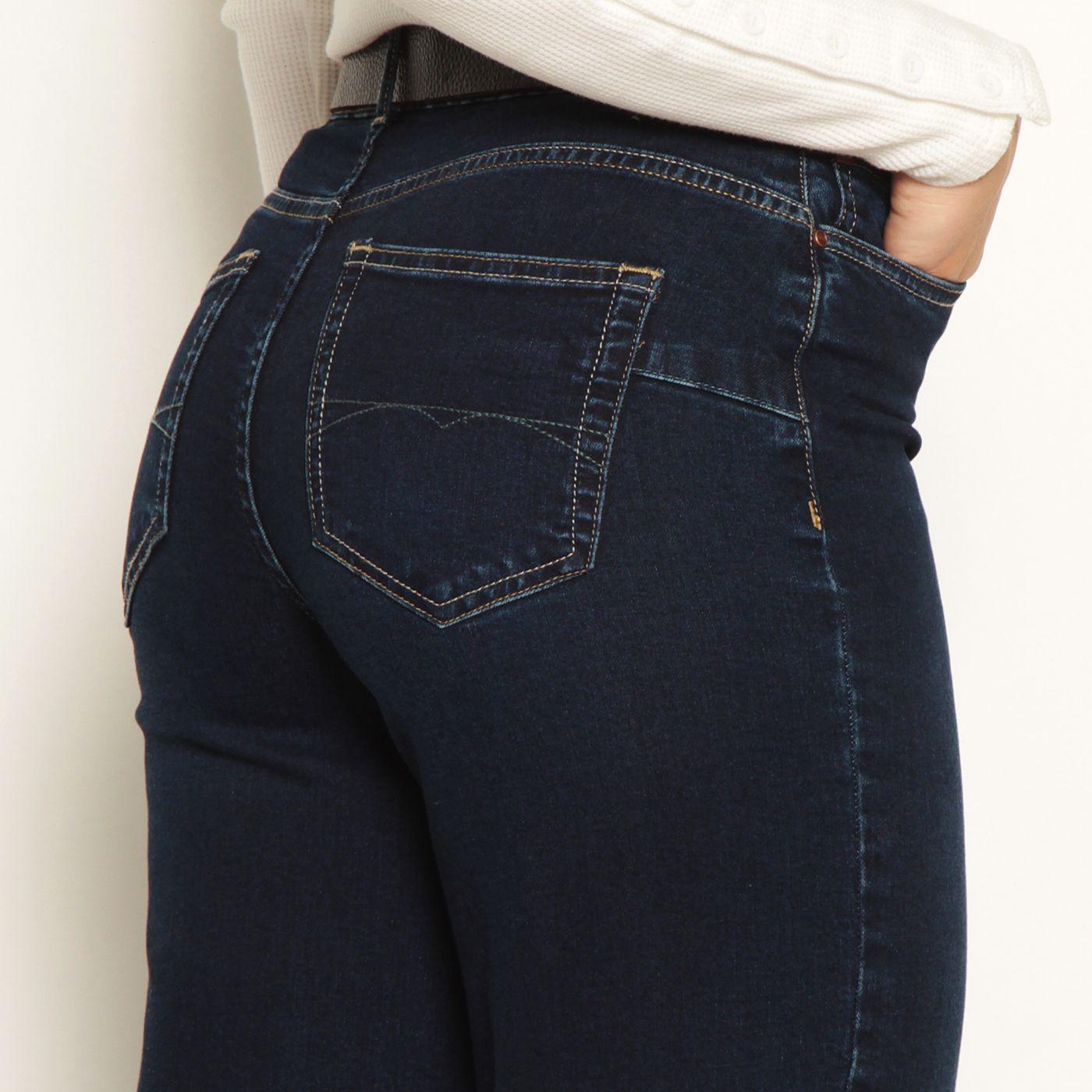 Jeans Wide Tiro   Alto Pretina Basico Un Boton-2