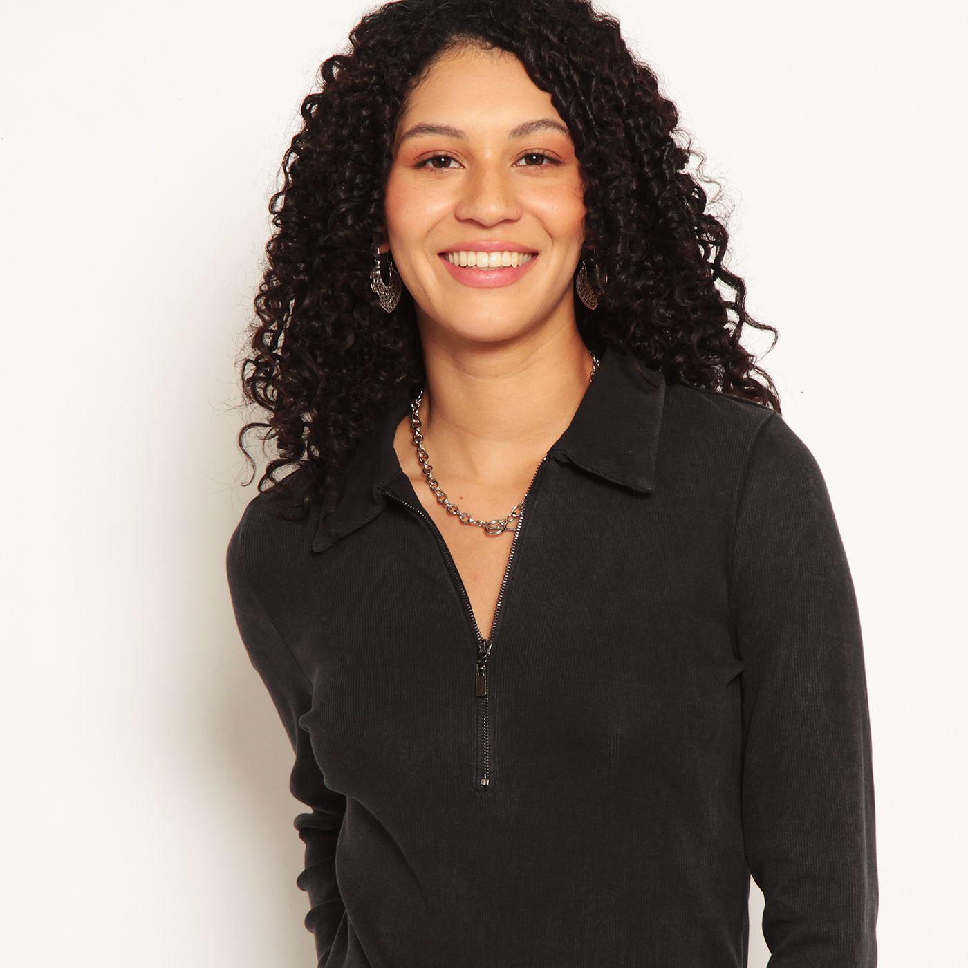 Polera Manga Larga Acid Wash Con Cierre En Escote-3