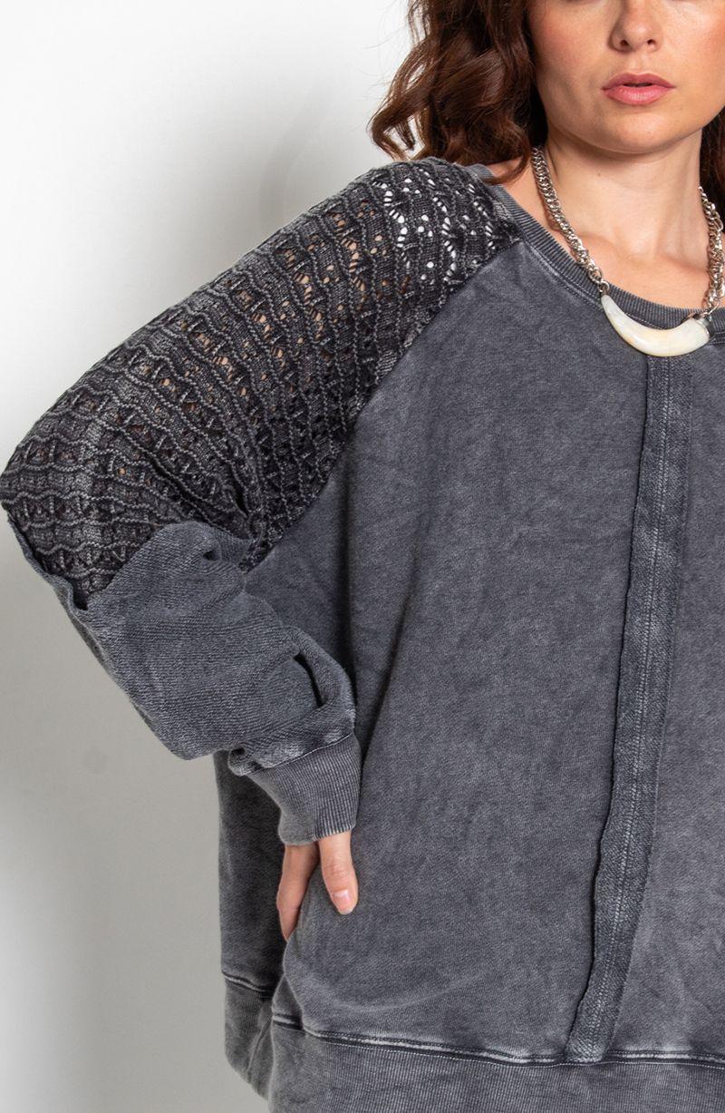 Sweater Acid Wash Manga Larga Escote Redondo Con Textura En Manga-5