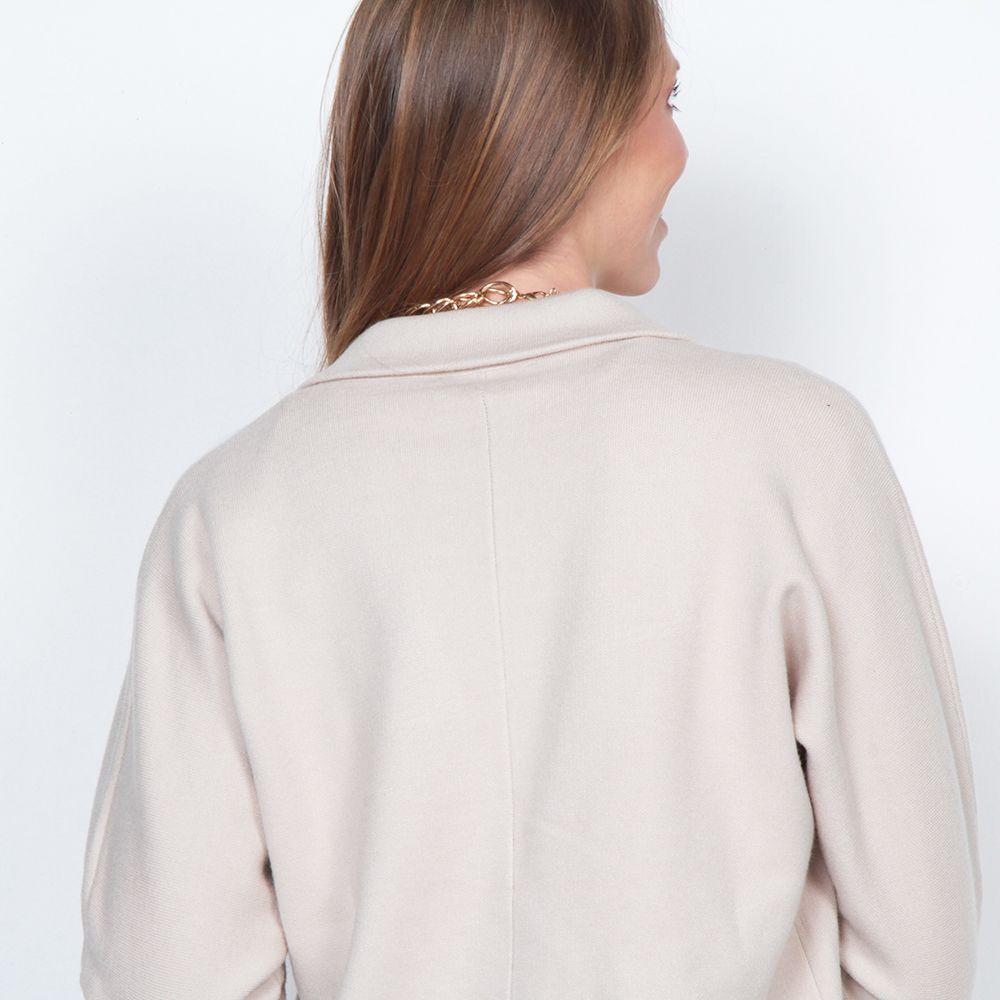 Chaleco Manga Larga Con Solapa Y Bolsillo En Delantero-6