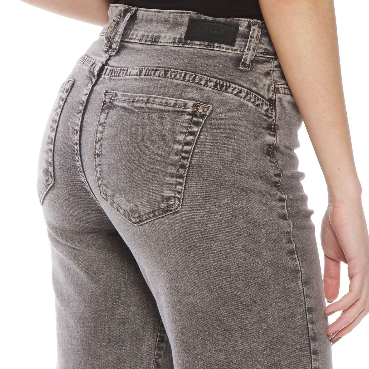 Jeans Recto Tiro Alto Pretina Basica 1 Boton Basta Despegada-5