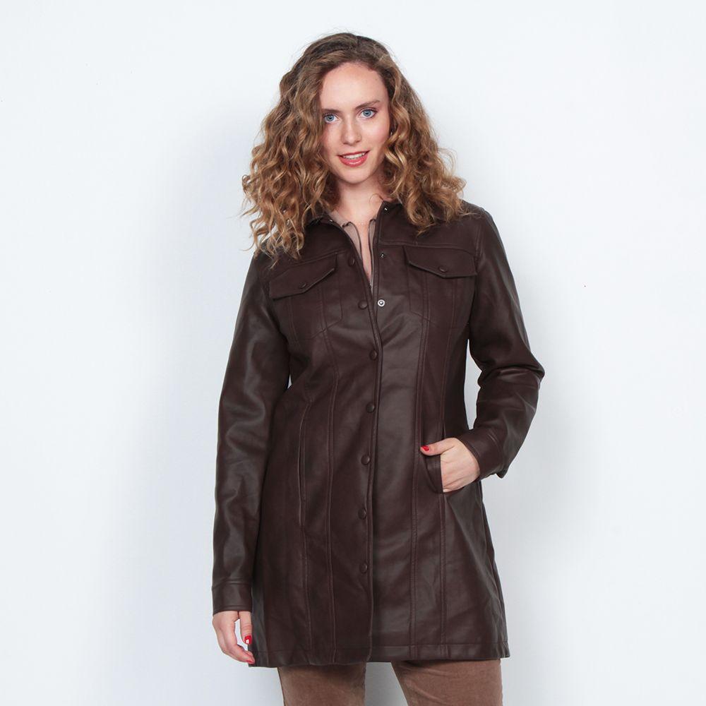 Chaqueta Manga Larga Cuero Ecologico-0