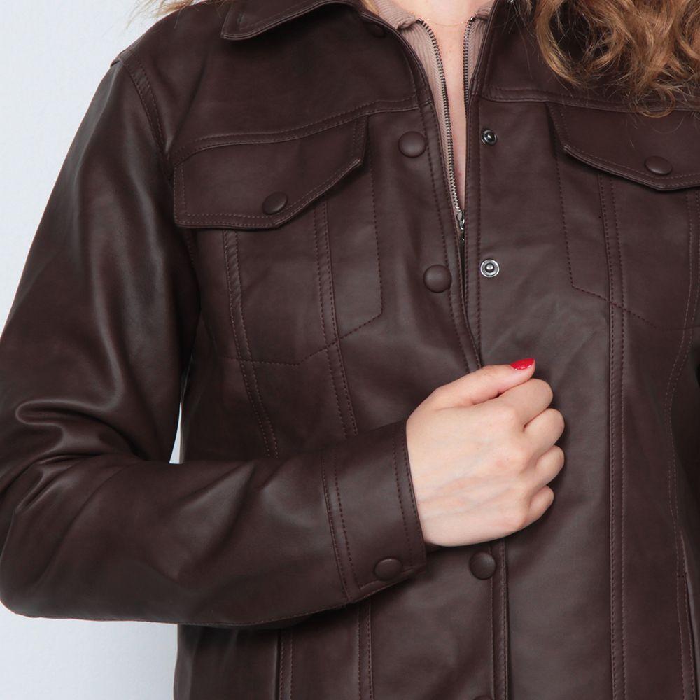 Chaqueta Manga Larga Cuero Ecologico-8